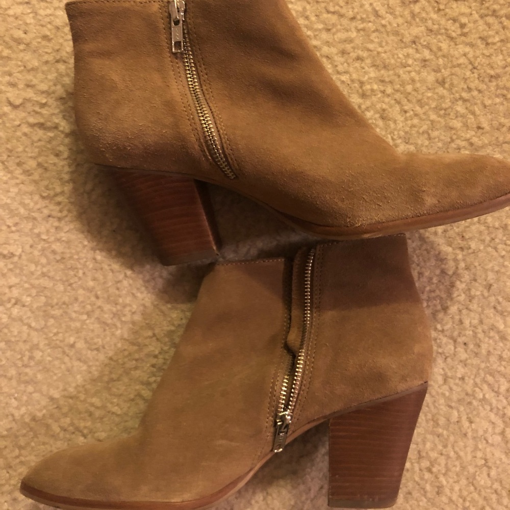 Jcrew tan suede booties